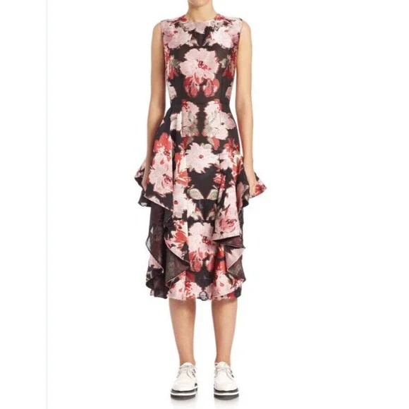 NWT Alexander McQueen Floral Print Dress Size 42 $7700 - Picture 1 of 9